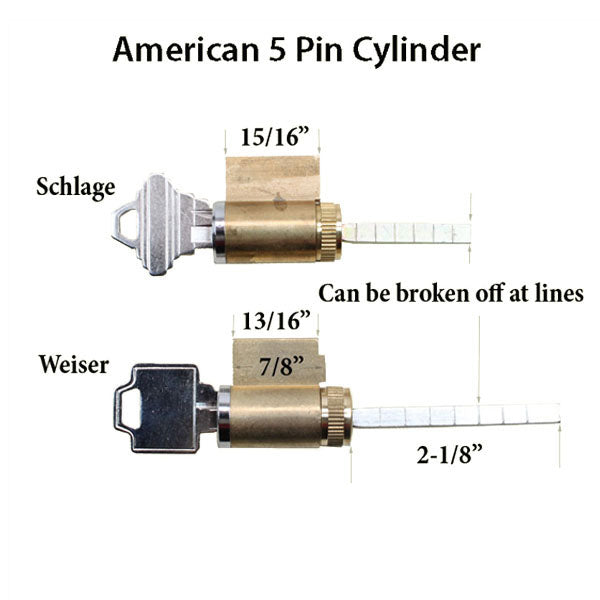 Sliding Glass Door Lock Cylinder – Semi-Restricted Keyway, Keyed Alike