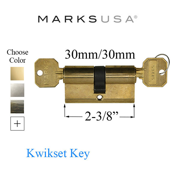 Marks Euro SlimLine Profile Cylinder – 60mm, KW1 Keyway, Double Cylinder