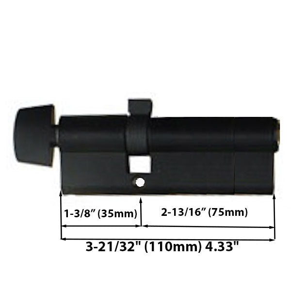 Hoppe Euro Profile Keyed Cylinder with D-Knob – 35mm/75mm