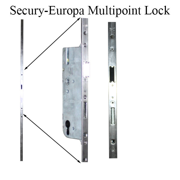 Secury-Europa Multipoint Lock – 50mm Backset, 92mm PZ, Stainless Steel