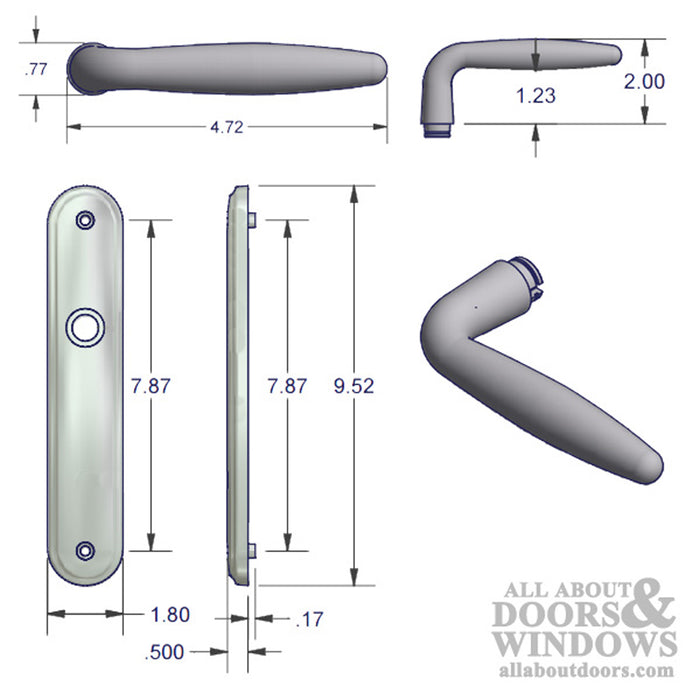 AmesburyTruth 800 Series Regency Active Handleset – B Plate, 92mm PZ