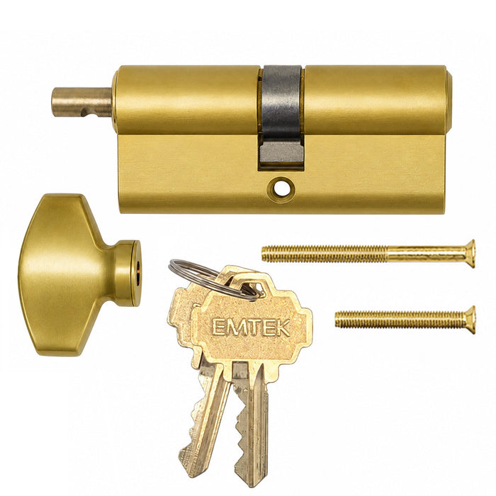Emtek Euro Profile Cylinder for 2-1/4" Doors – 80mm Length