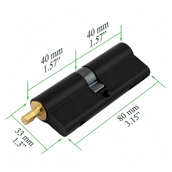 Emtek Euro Profile Cylinder for 2-1/4" Doors – 80mm Length