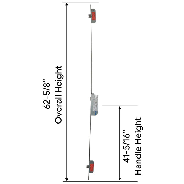 GU Secury Automatic Multipoint Lock for 6' 8" Doors – 45mm Backset, 92mm PZ, Stainless Steel