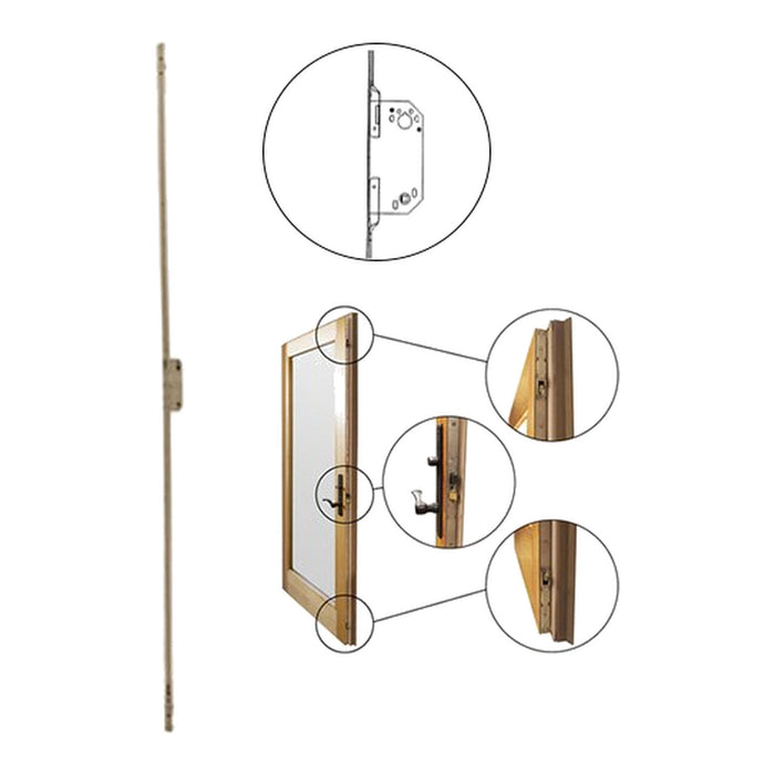 Andersen Passive 2-Point Lock for 6' 8" Frenchwood Hinged Doors – Stainless Steel