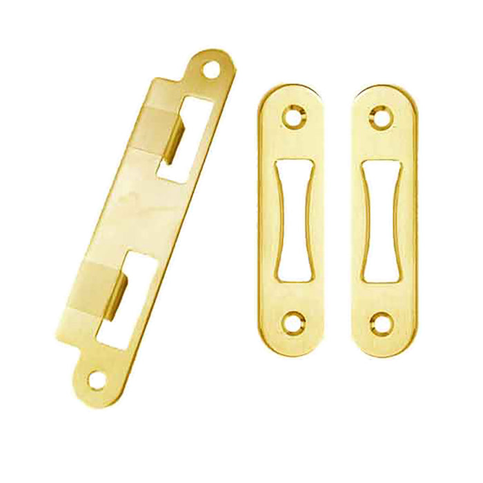 G-U/Ferco Strike Plate Kit for 1-3/4" Doors – Polished Brass