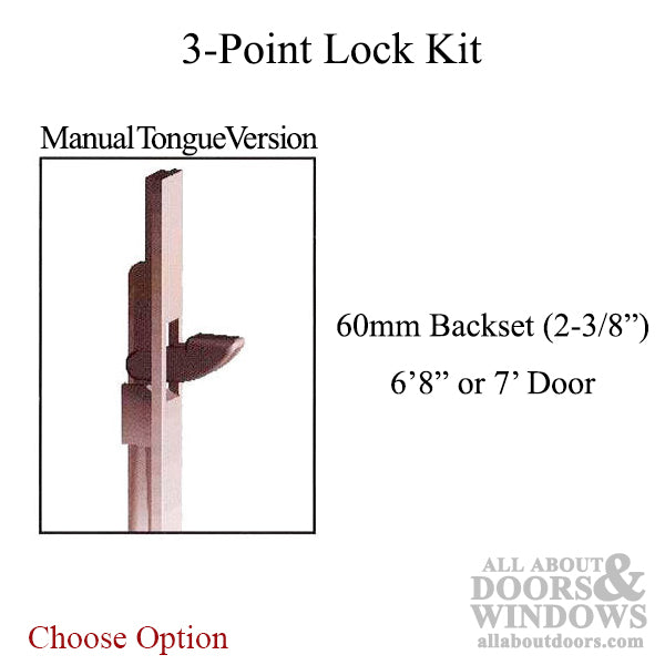 Hoppe HLS-ONE Manual Tongue System for 7' Doors – 60mm Backset