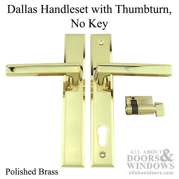 Dallas Inactive Multipoint Handleset – 92mm PZ, Polished Brass