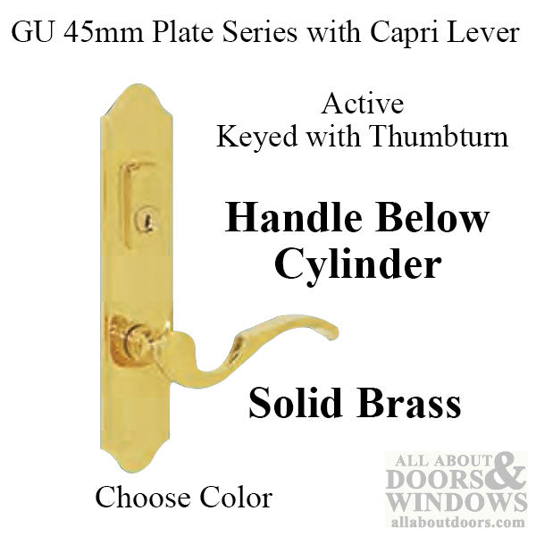 G-U Capri Active Handleset Trim – 45mm Backset, 92mm PZ, American Cylinder
