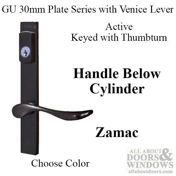 G-U Venice Active Handleset Trim – 92mm PZ, American Cylinder