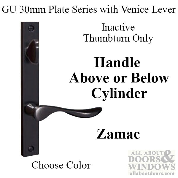 G-U Venice Inactive Handleset Trim – 92mm PZ, Thumb Turn