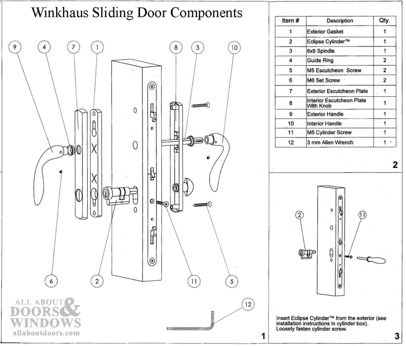 Winkhaus Volo Sliding Patio Door Handle Trim – Keyed Entry