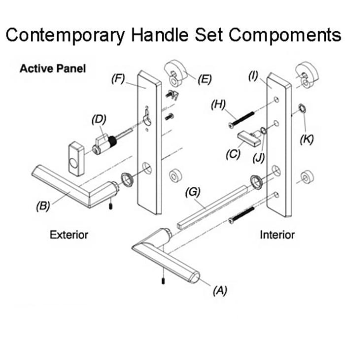 Marvin Modern Handle Assembly for Ultimate Hinged French Door – Active Panel, PVD Oil Rubbed Bronze