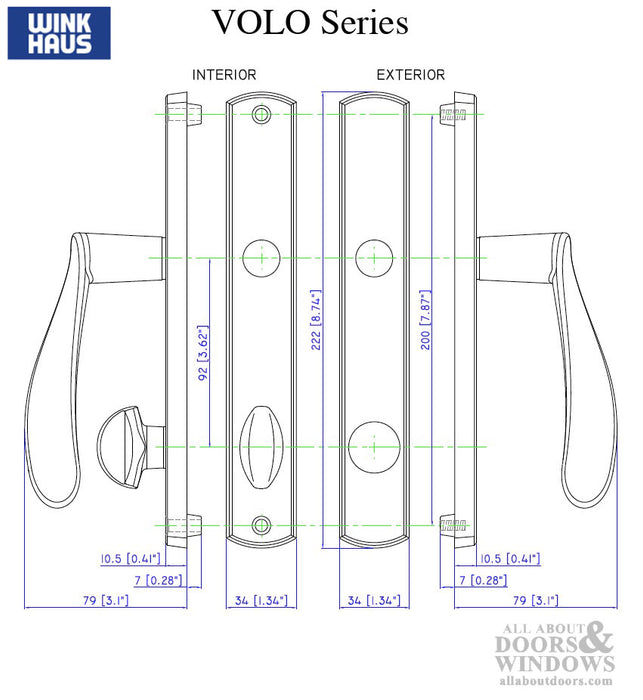 Winkhaus Volo Sliding Patio Door Handle Trim – Keyed Entry