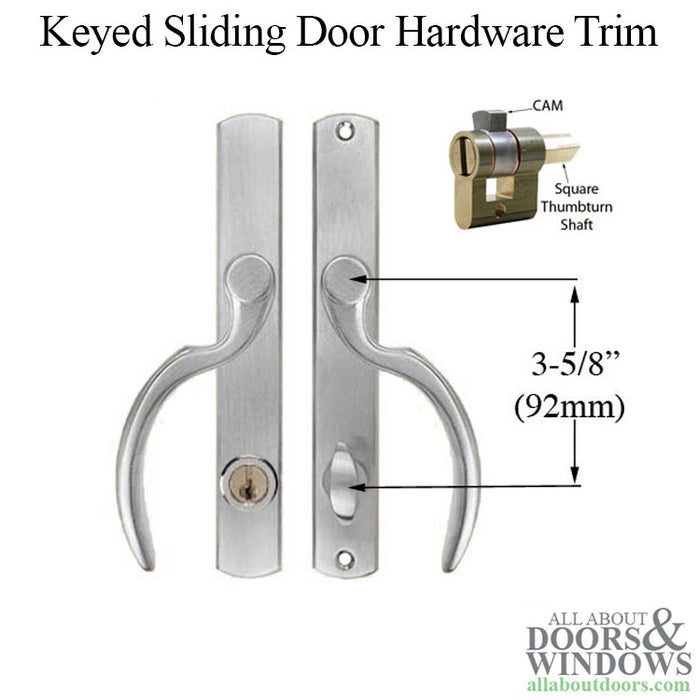 WinkHaus Fontana Keyed Entry Handle Trim for Sliding Patio Doors