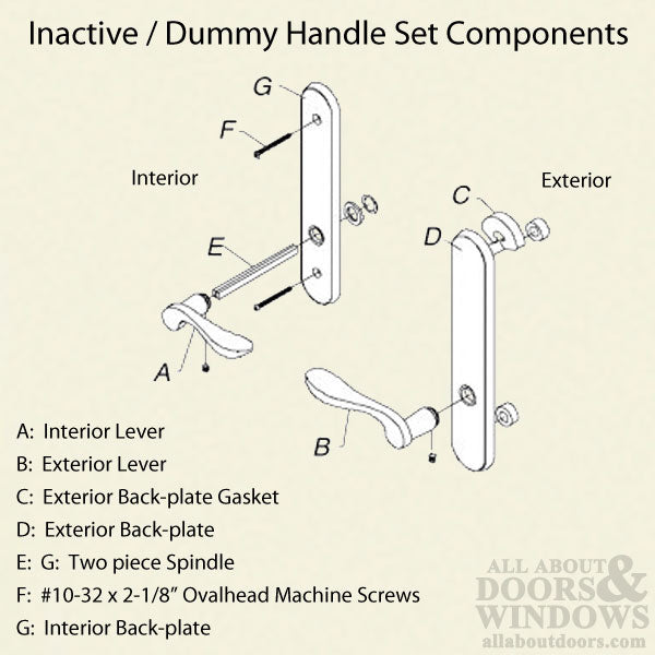 Marvin Inactive/Dummy Trim for Hinged Passive Door – Satin Taupe