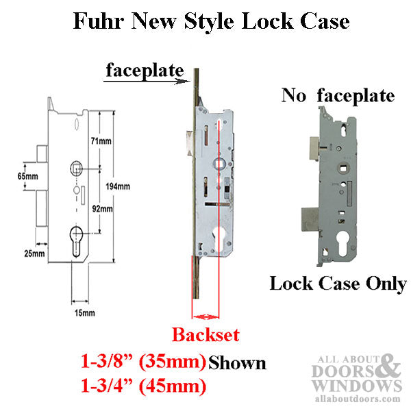 Fuhr Multipoint Lock Case – 45mm Backset, 92mm PZ, New Style 3-Screw