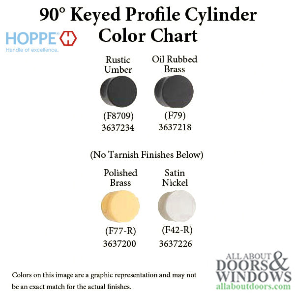 Hoppe 90-Degree Keyed Profile Cylinder with Crescent Knob – 45.5mm Inside, 35.5mm Outside