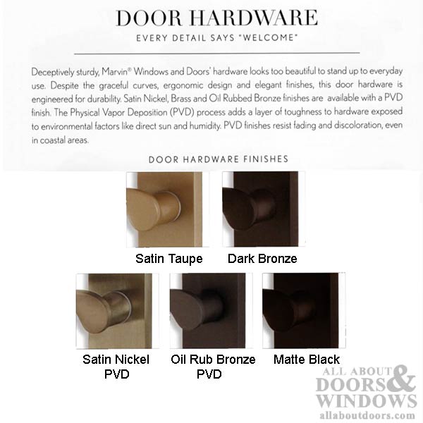 Marvin Modern Dummy Handle Assembly for French Doors – PVD Satin Nickel