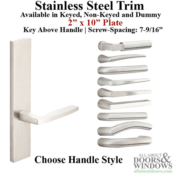 Multipoint Lock Handleset Trim – 92mm PZ, Stainless Steel
