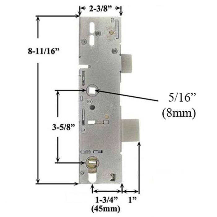 Amesbury P1000 Multipoint Lock Gearbox – 45mm Backset, 92mm PZ