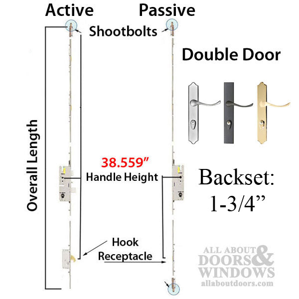 Winkhaus One Motion Double Door Replacement Kit for 6' 8" Doors – 45mm Backset, 92mm PZ