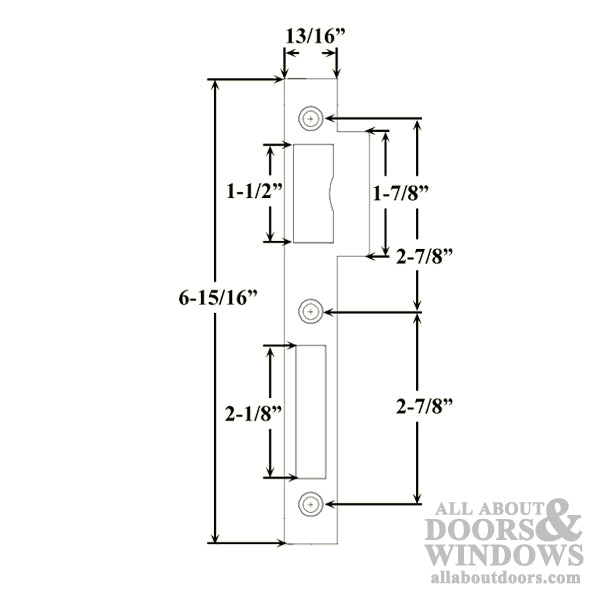 GU Strike Plate for Latch & Deadbolt – 45mm Door, Satin Nickel