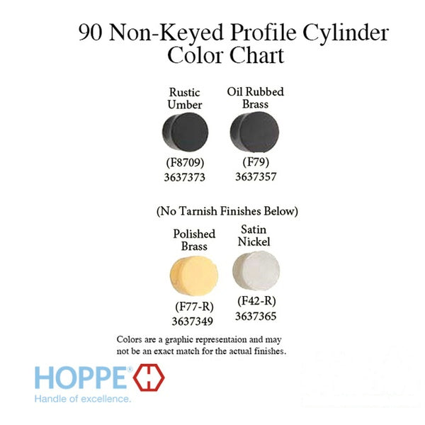 Hoppe 90-Degree Non-Keyed Profile Cylinder with Crescent Knob – 55.5mm Overall Length