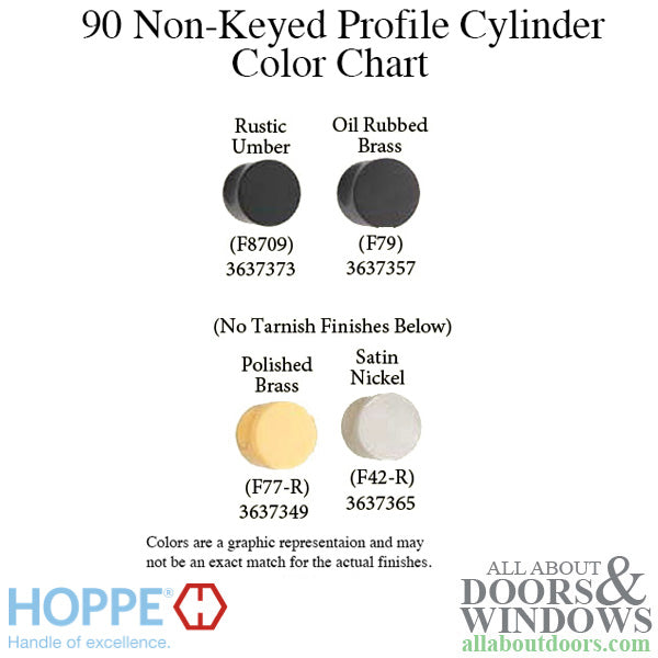 Hoppe 90-Degree Non-Keyed Profile Cylinder with Crescent Knob – 55.5mm Overall Length
