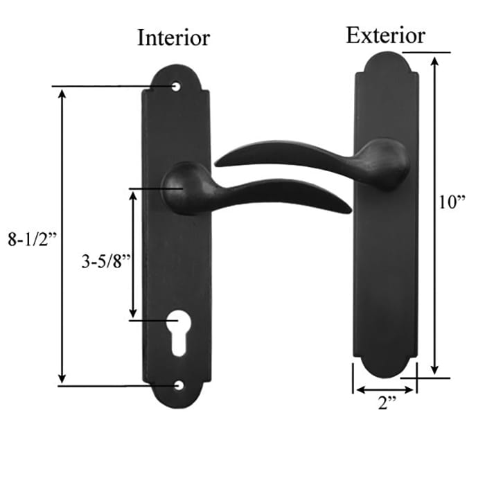 Emtek Durango Multipoint Handleset Trim – 92mm PZ, Right Hand, Medium Bronze