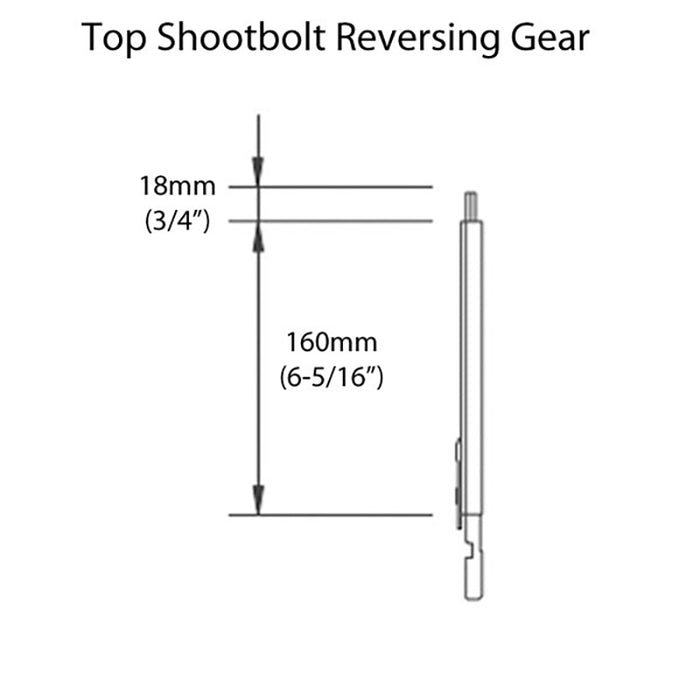 G-U Top Shootbolt Reversing Gear for Active Doors – 6-5/16" Length