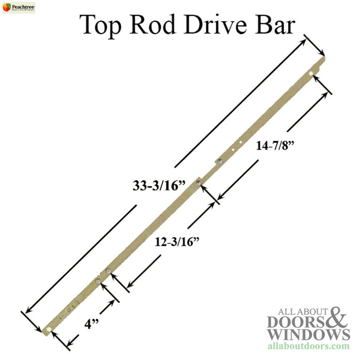 Peachtree Top Auxiliary Locking Drive Bar for 6' 8" IPD Doors – 33-3/16" Length