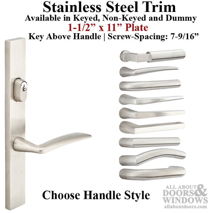 G-U Multipoint Handleset Trim – 92mm PZ, Stainless Steel