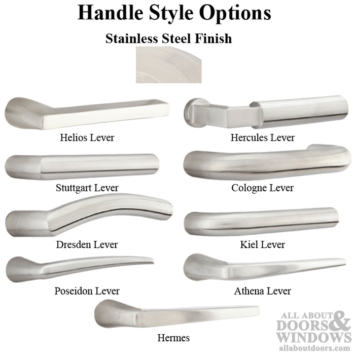 Multipoint Lock Handleset Trim – 92mm PZ, Stainless Steel