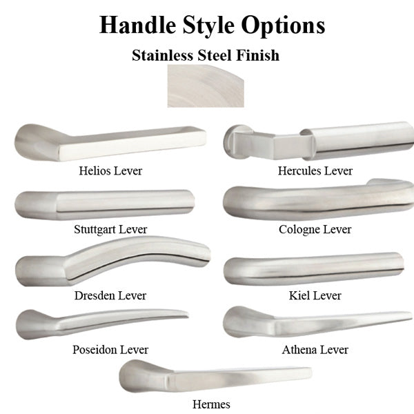 Multipoint Lock Handleset Trim – Modern Square Escutcheon, Stainless Steel