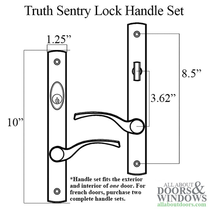Truth Sentry Transitional Handle Set – 92mm PZ, PVD Chrome