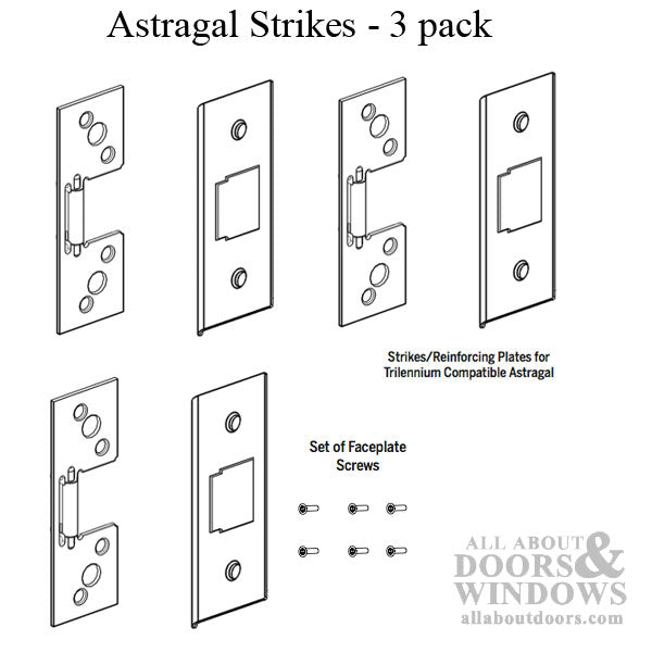 Endura Astragal Strike Plate Kit for Passive Doors – Venetian Bronze