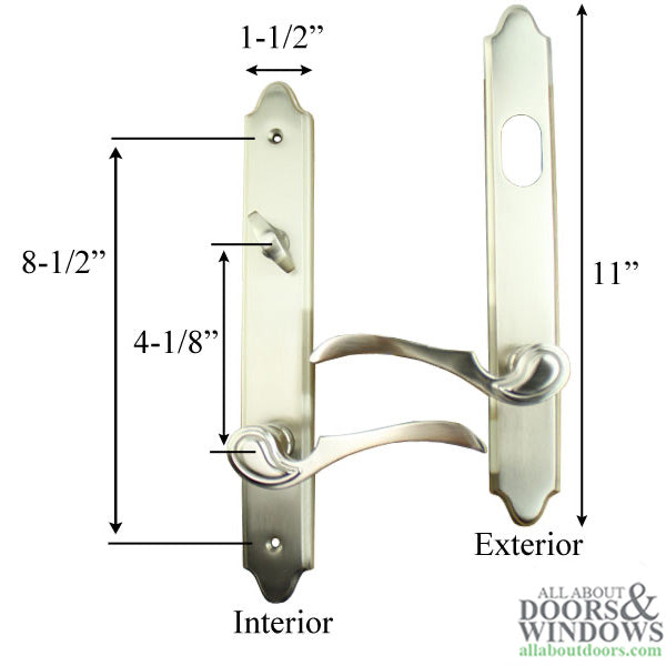 Emtek Traditional Handleset for Andersen Frenchwood Doors – Left Hand, Satin Nickel