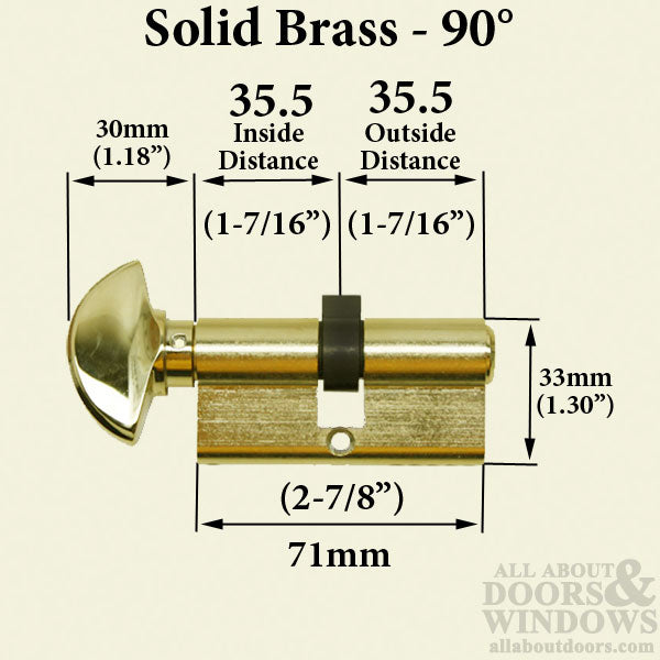 Hoppe 90° Keyed Profile Cylinder with Crescent Knob – Rustic Umber
