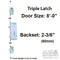 Sentry XL Triple Latch Multipoint Lock with Deadbolt for 8' Doors – 60mm Backset