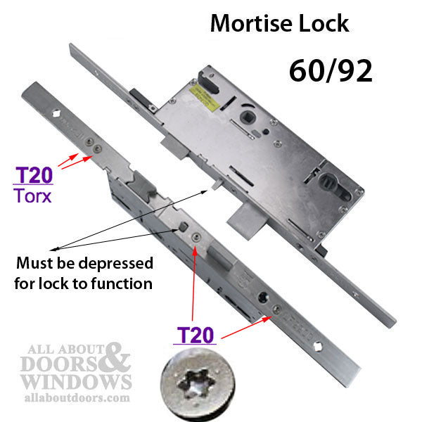 P2000 Single Point Mortise Lock – 60mm Backset, 92mm PZ