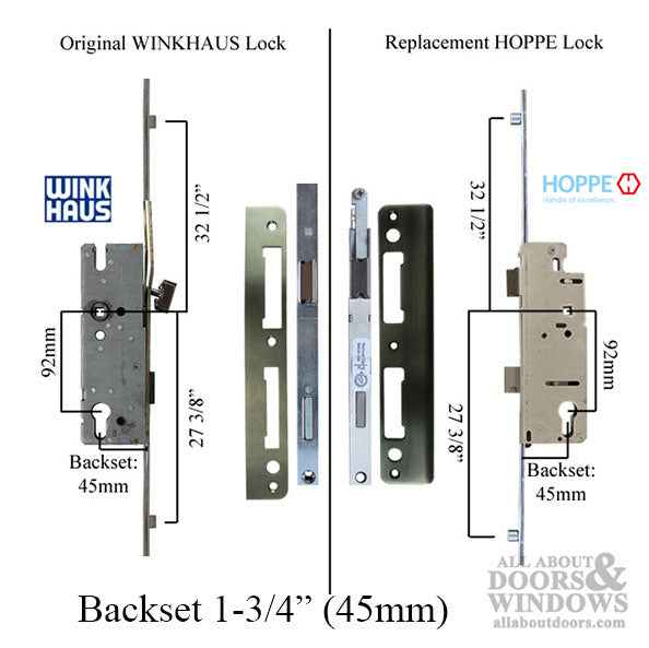 Winkhaus 5-Point Multipoint Lock with Rollers and Shootbolts – 45mm Backset, 92mm PZ