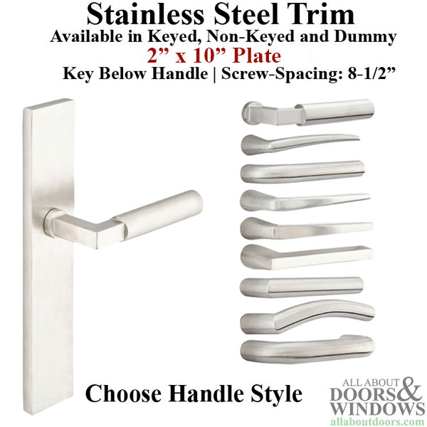 Multipoint Lock Handleset Trim – 92mm PZ, Stainless Steel