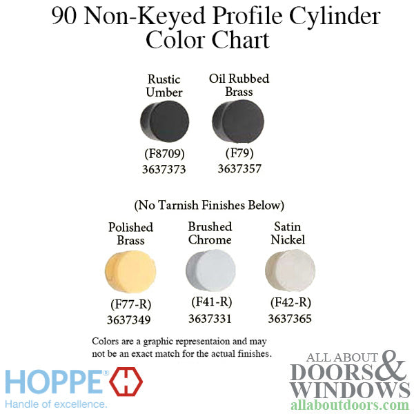 Hoppe 90° Non-Keyed Profile Cylinder with Crescent Knob – 2" Overall Length