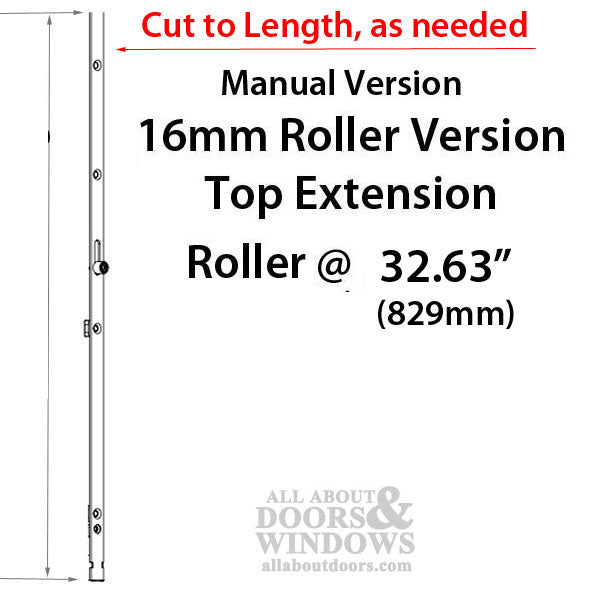 Hoppe HLS9000 Weathershield Replacement Multipoint Lock Kit – 16mm Faceplate, 36" Handle Height