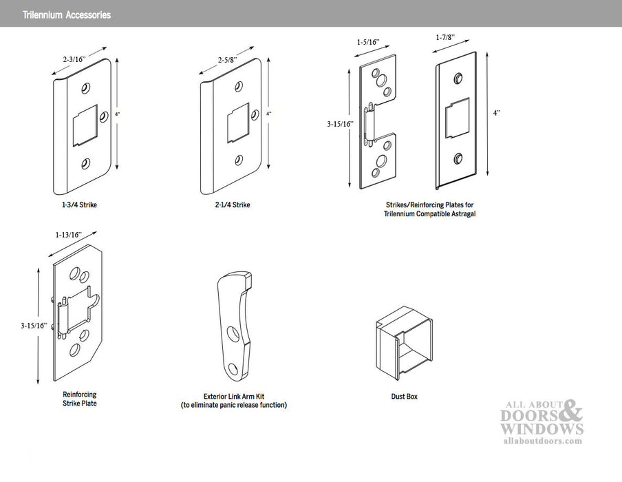 Endura Astragal Strike Plate Kit for Passive Doors – Venetian Bronze