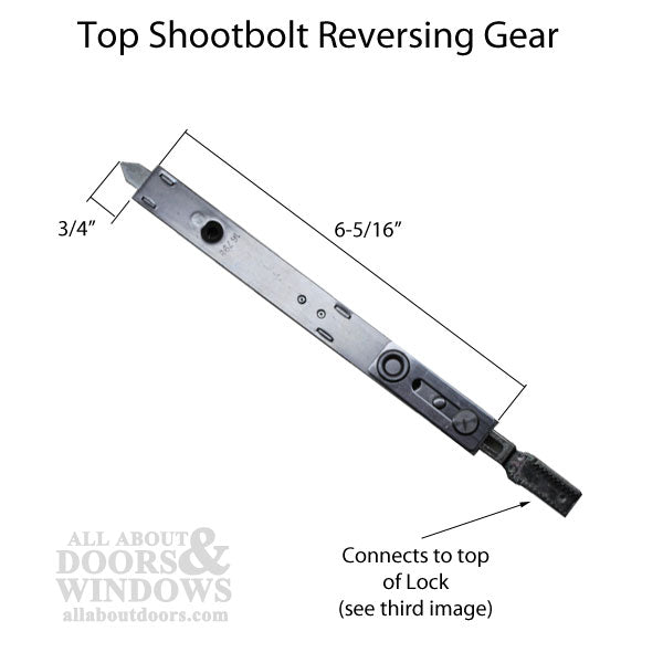 G-U Top Shootbolt Reversing Gear for Active Doors – 6-5/16" Length