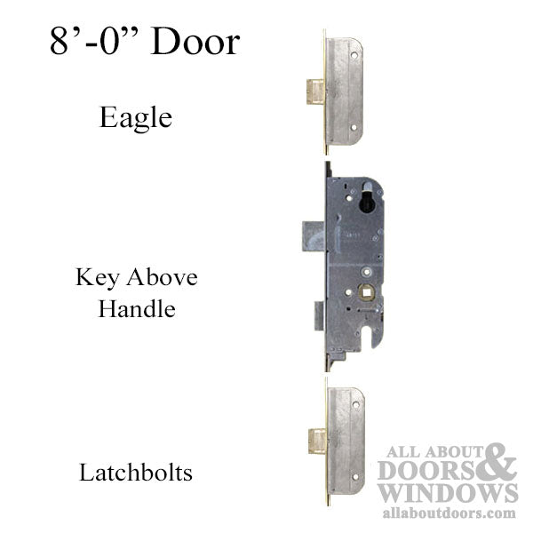 GU Eagle New Breed Multipoint Lock Kit for 8' Doors – 45mm Backset, 92mm PZ, Stainless Steel