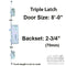 Sentry RS Triple Latch Multipoint Lock for 8' Doors – 70mm Backset