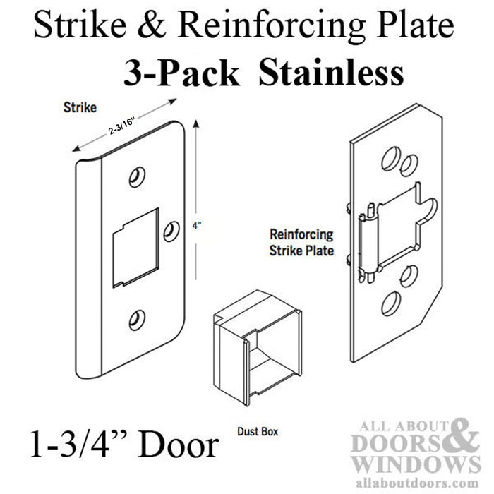 Endura Trilennium 3-Point Lock Strike Kit – 1-3/4" Door